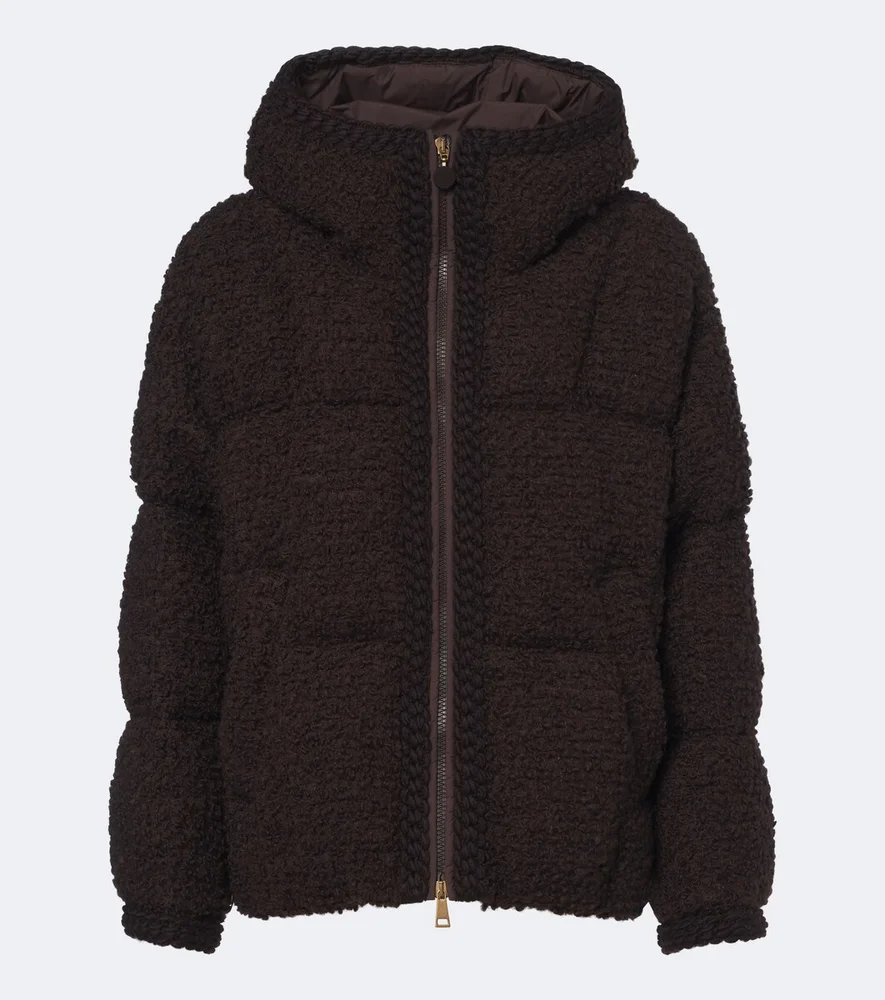Cristallin wool-blend teddy down jacket