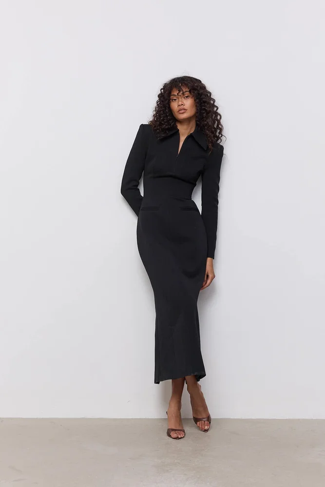Odd Muse Zip Detail Midi Dress