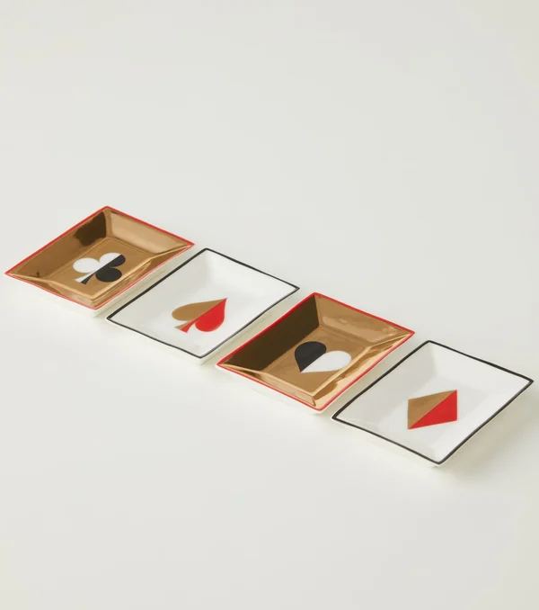 Dealer's Choice set of 4 decorative trays in multicoloured - Jonathan Adler