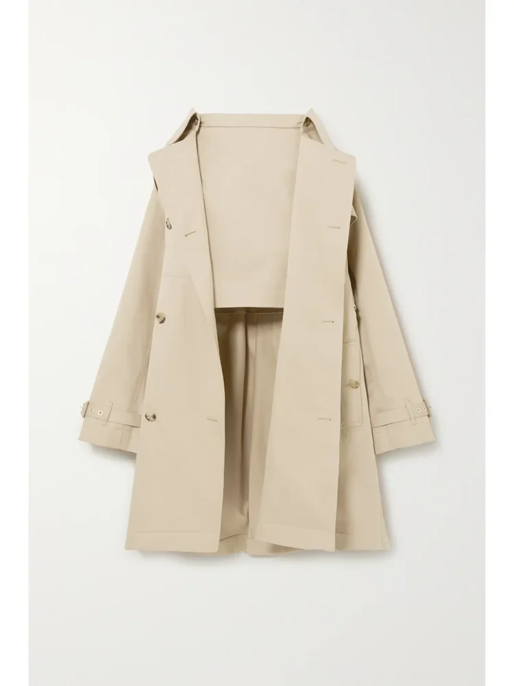 Convertible cotton-gabardine skirt