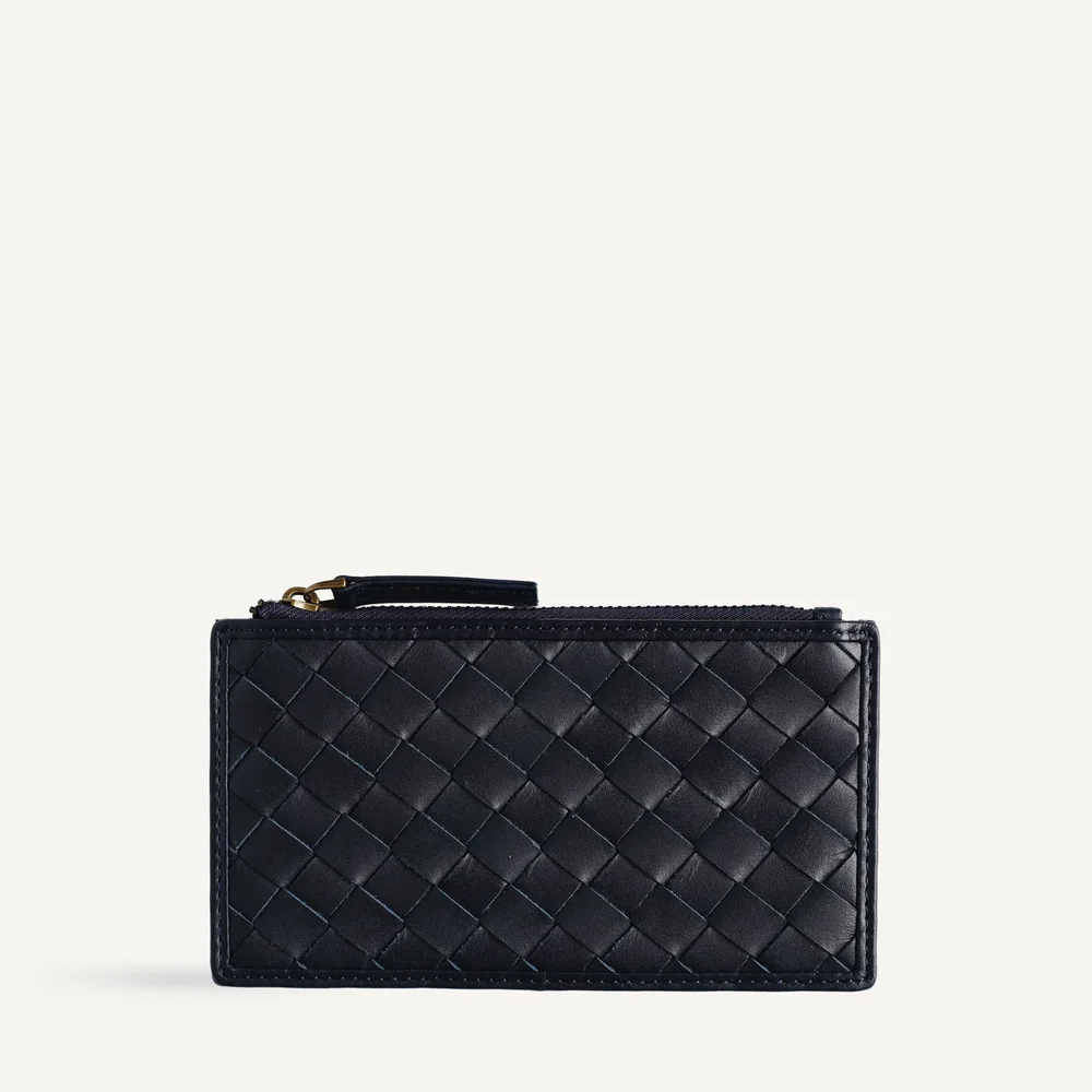 Odin Card Case in Carré Weave, Navy