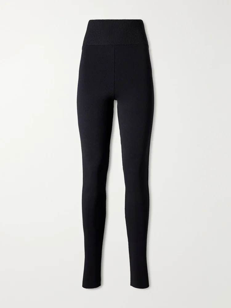Stretch-knit leggings