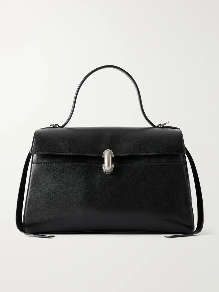 Soft Symmetry leather top handle bag