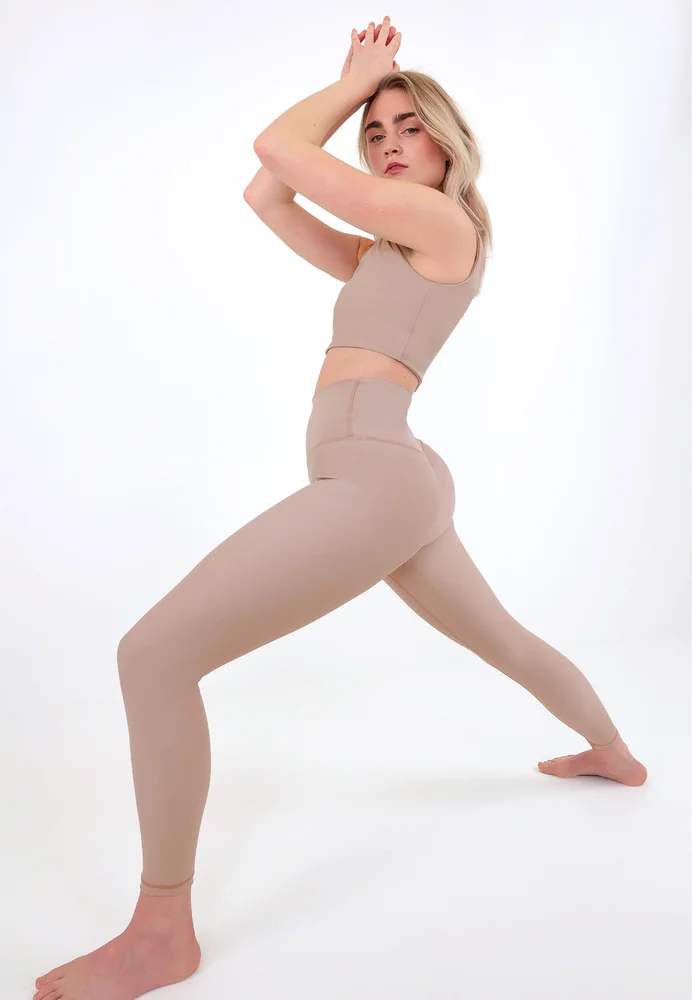 Yoga Classic High Waisted 7/8 Tights - Taupe