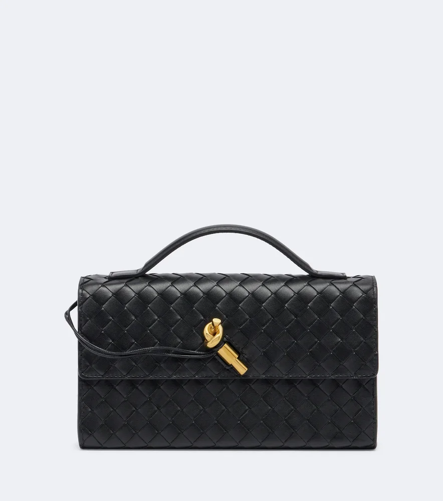 Andiamo 25 Intrecciato leather clutch