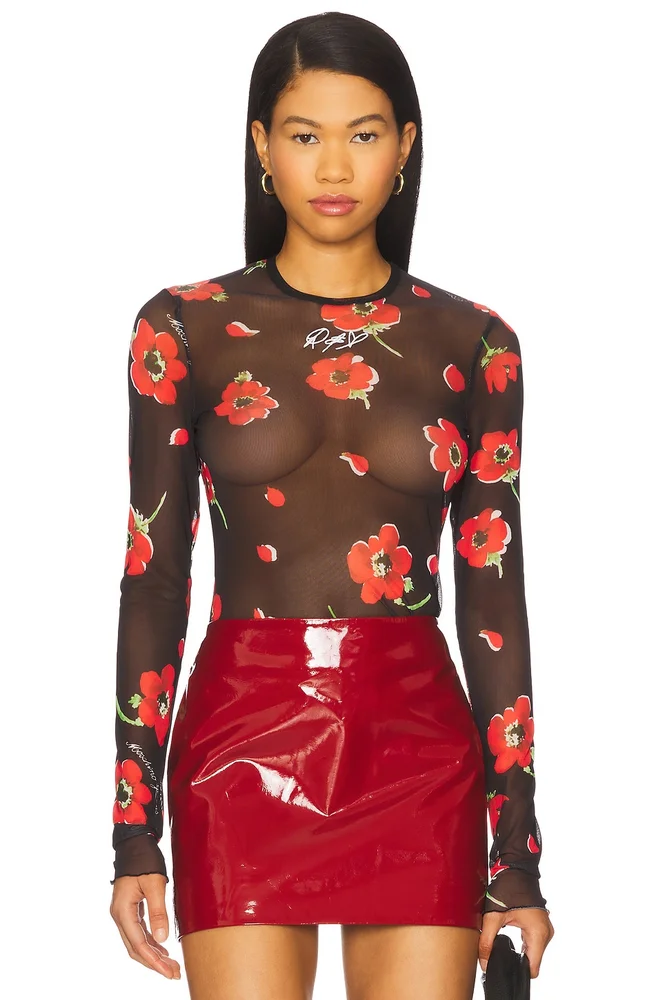 Sheer Floral Long Sleeve
