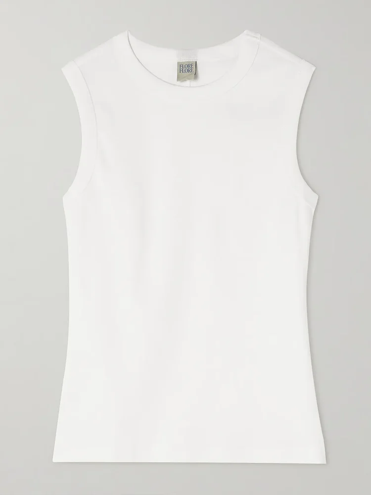 Esmé ribbed organic cotton-jersey tank