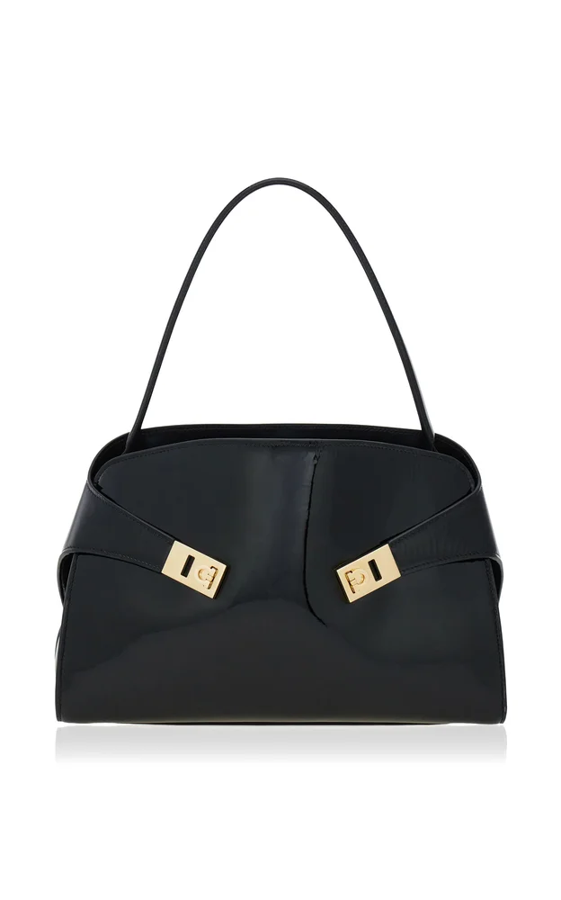 Hug Soft Patent Leather Shoulder Bag