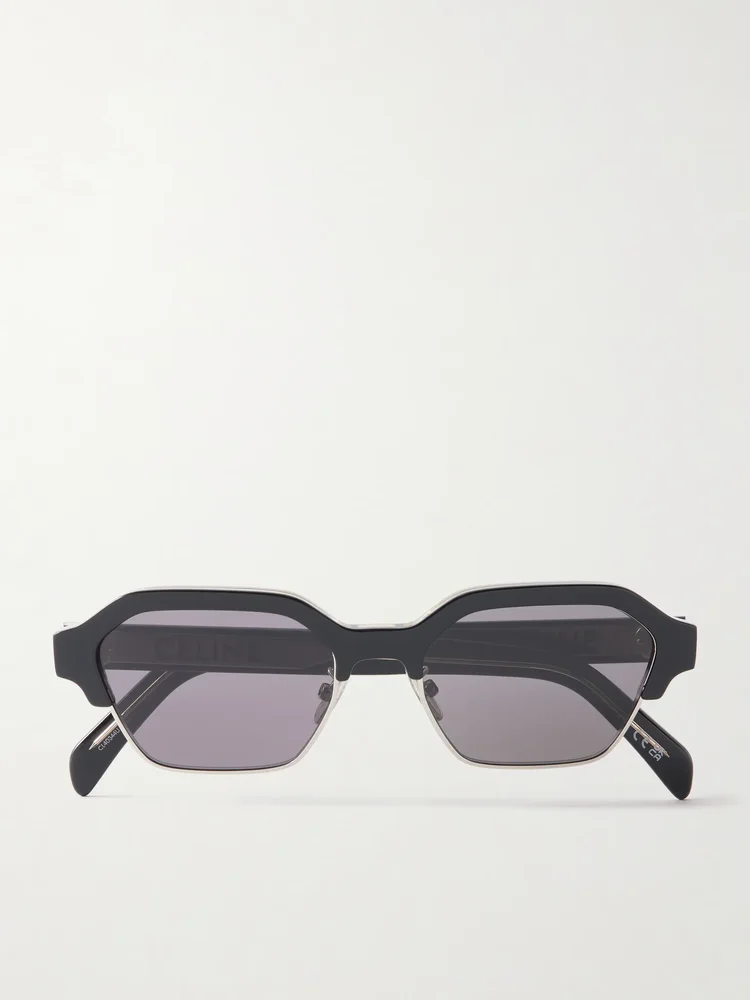 Square-frame acetate sunglasses