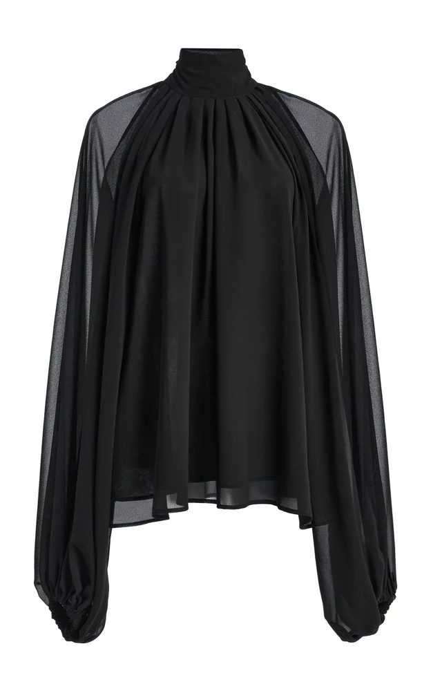 Collage Sheer Chiffon Blouse