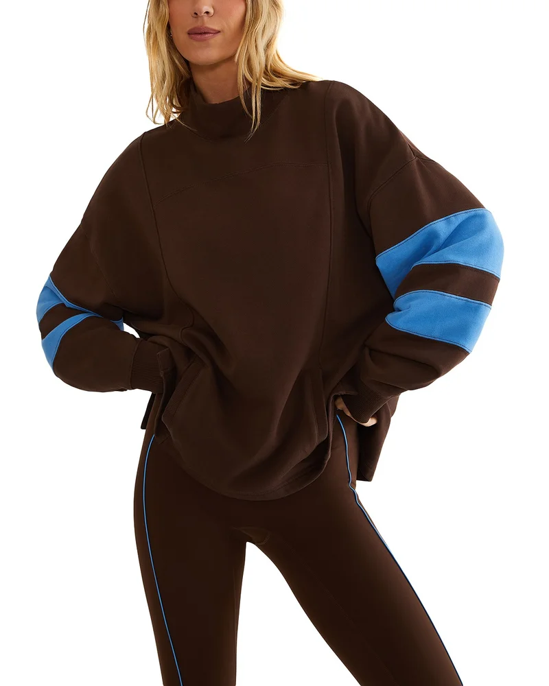 Jaylyn Cotton Mock Neck Sweatshirt