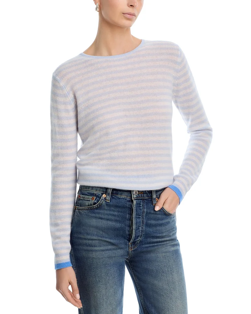 Cashmere Tipped Little Stripe Sweater