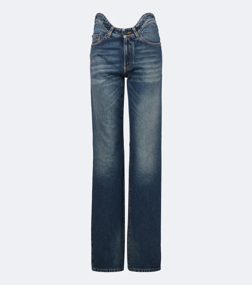 Faded straight jeans