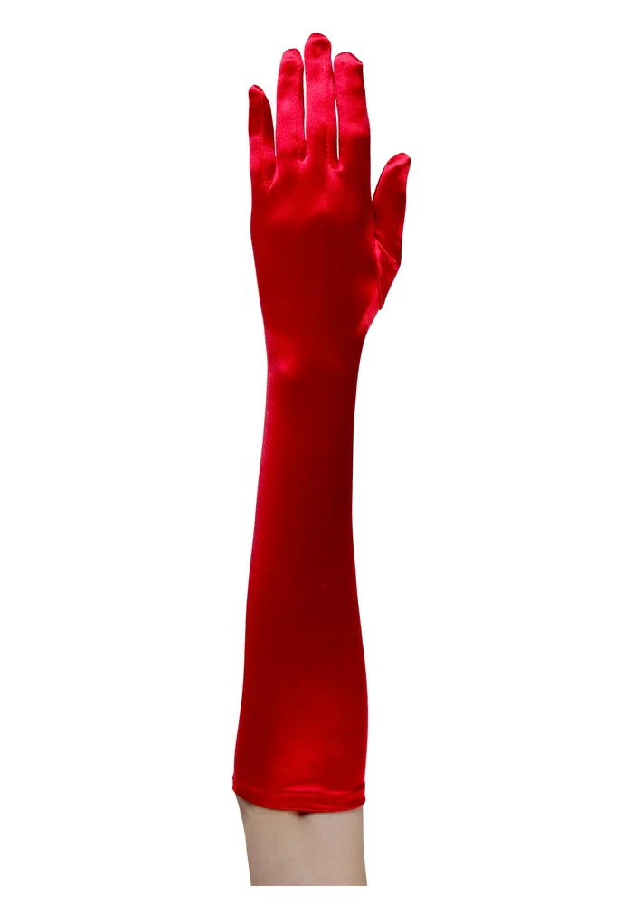 Elbow Length Red Costume Gloves