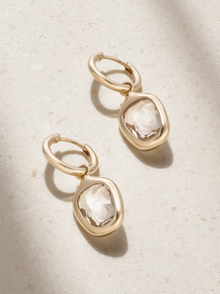 Orbit Prism 14-karat recycled gold topaz hoop earrings