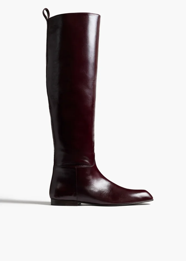 Colt Knee-High Boot in Bordeaux Glazed Leather