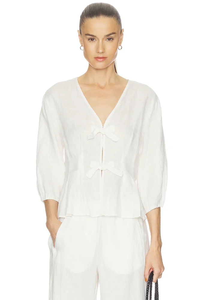 Martha Woven Linen Top