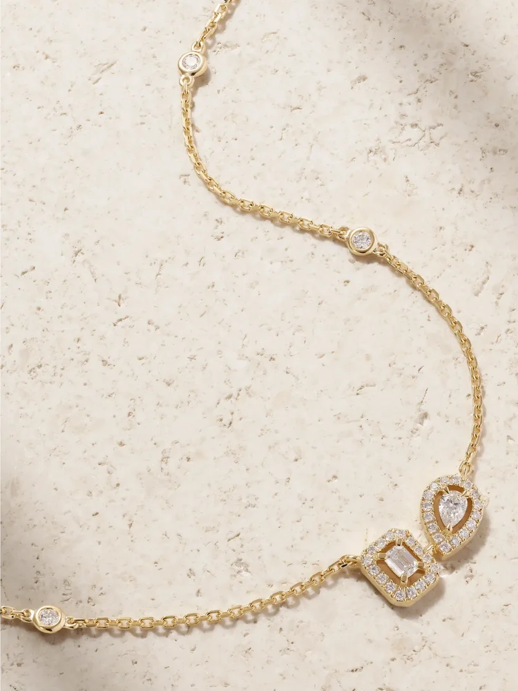 My Twin 18-karat gold diamond necklace