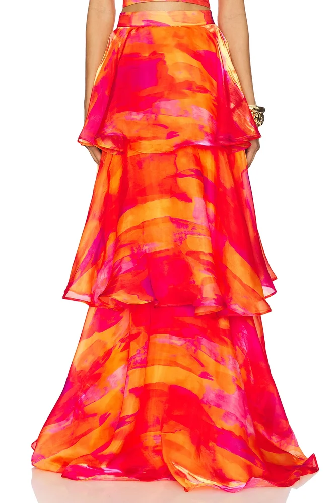 Faari Aquarelle Orange Skirt