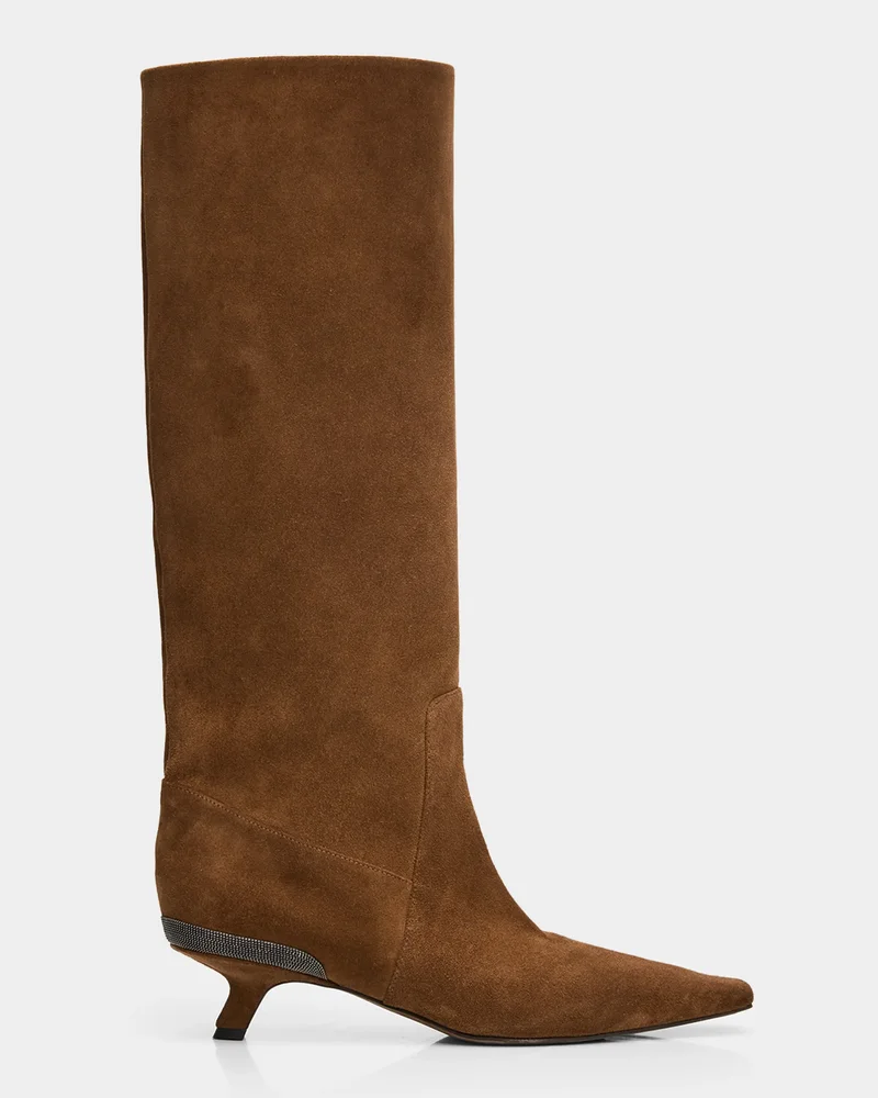 Suede Knee-High Boots