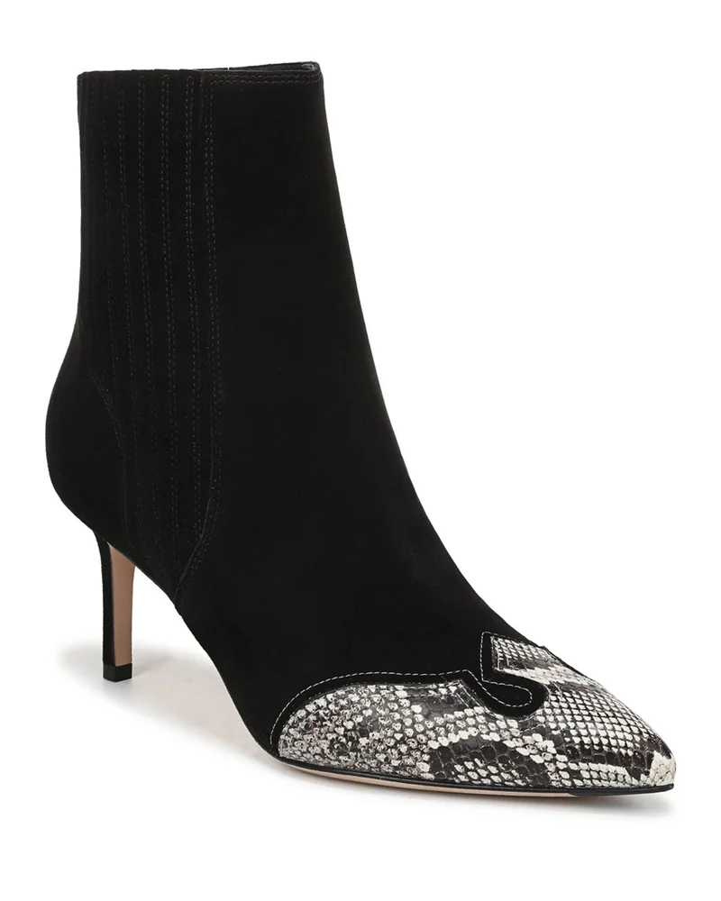 Lisa Western Mid Heel Ankle Boots