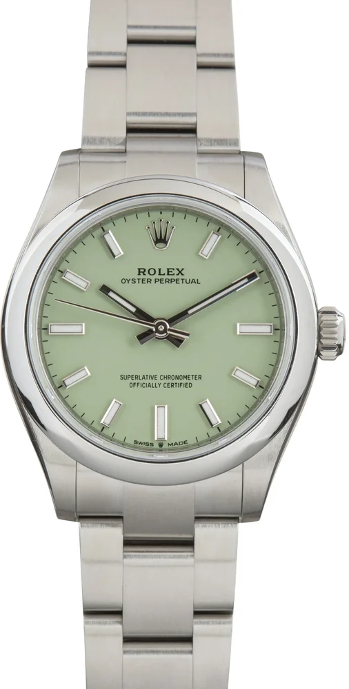 Pre-Owned Rolex Oyster Perpetual 31 277200 Pistachio Dial Stainless Steel