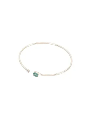 Emerald Luxe Open Bangle Bracelet