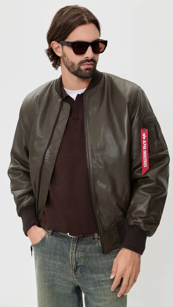 Leather Ma-1 Heritage Fit Flight Jacket (Hickory)