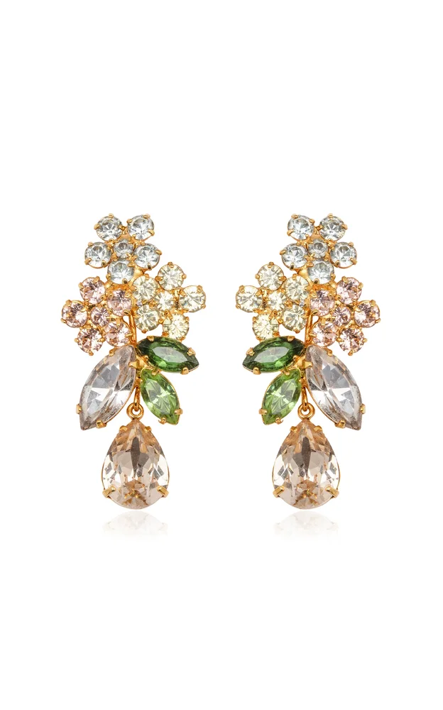 Bouquet 18K Gold-Plated Crystal Earrings