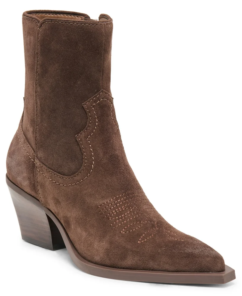 Ronny Pull-On Stitch Heeled Booties