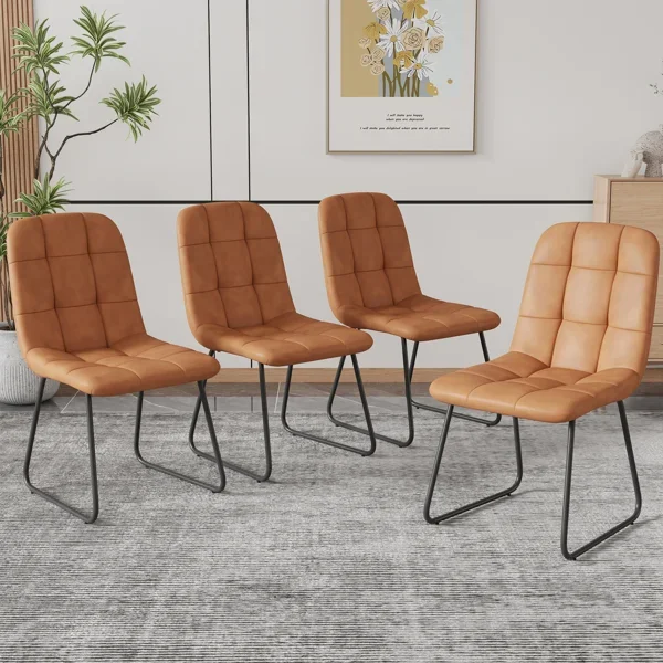 Modern Kitchen Dining Chairs, Upholstered Side Chairs (4 Chairs)