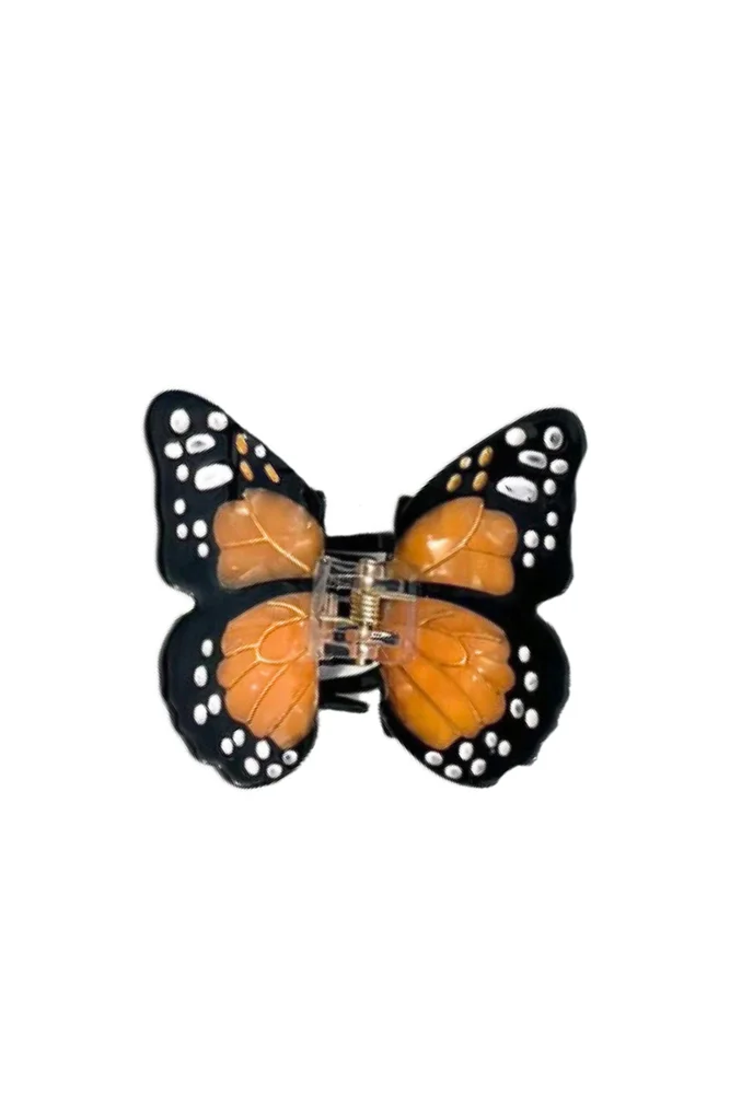 Hand-painted Mini Monarch Claw Hair Clip