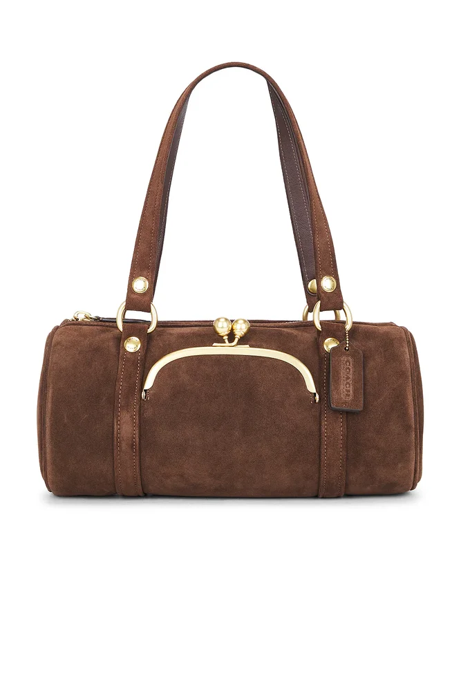 Originals Suede Kisslock Barrel Bag