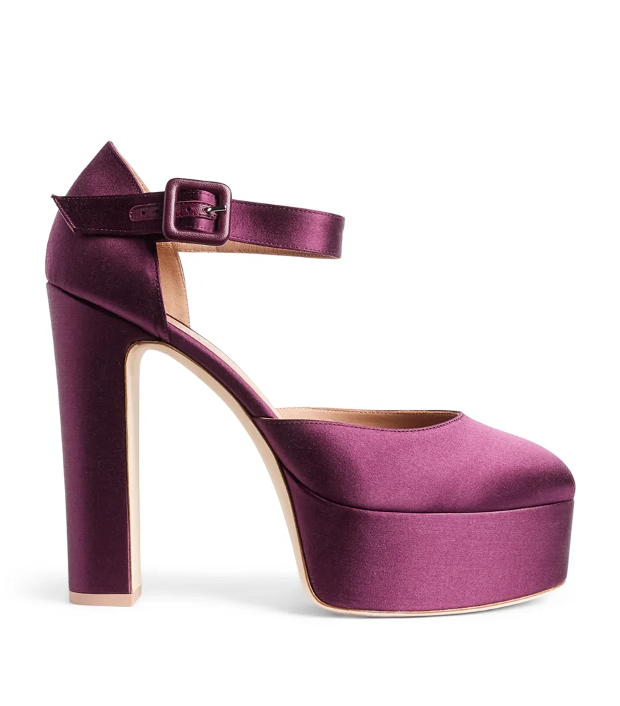 Satin Leila Platform Heels 130