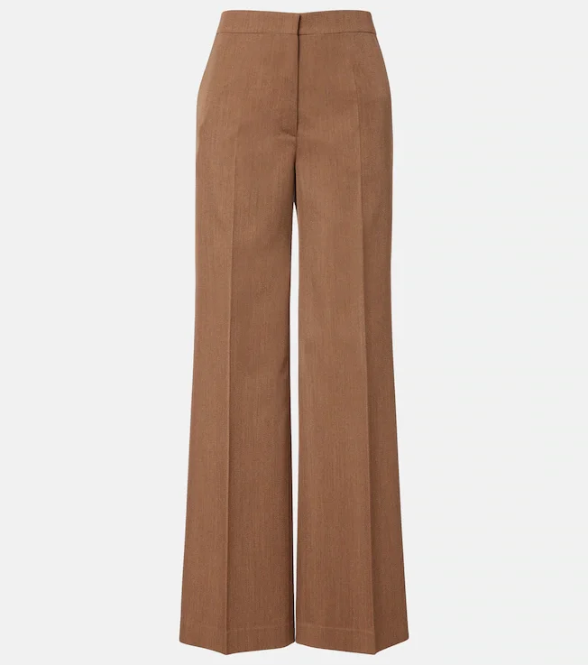 Agel high-rise virgin wool wide-leg pants