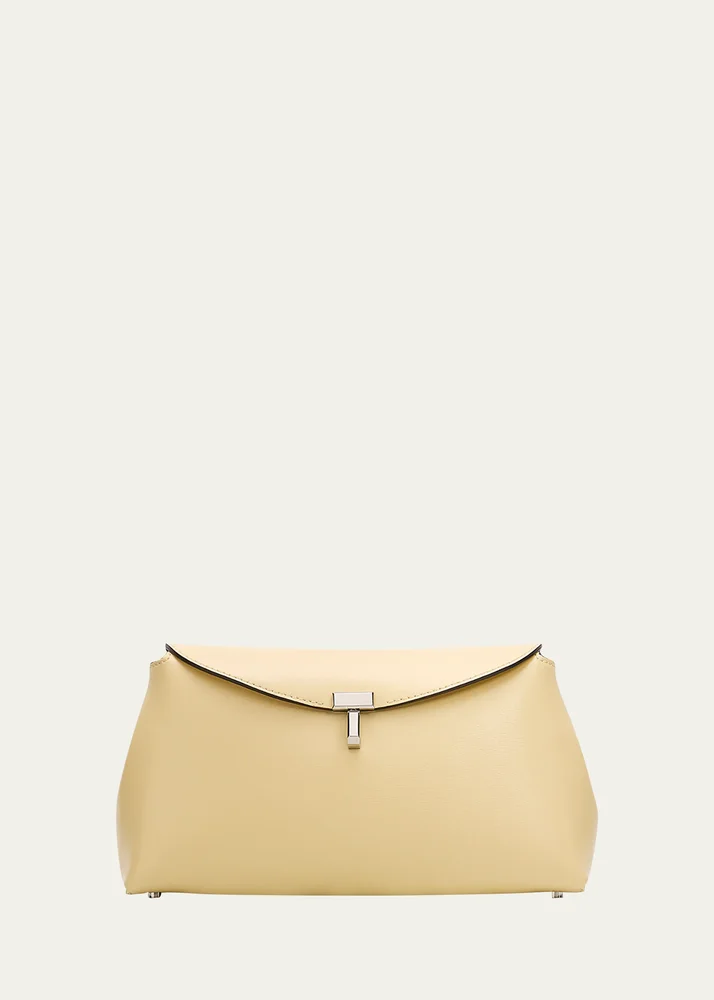 T-Lock Leather Clutch Bag