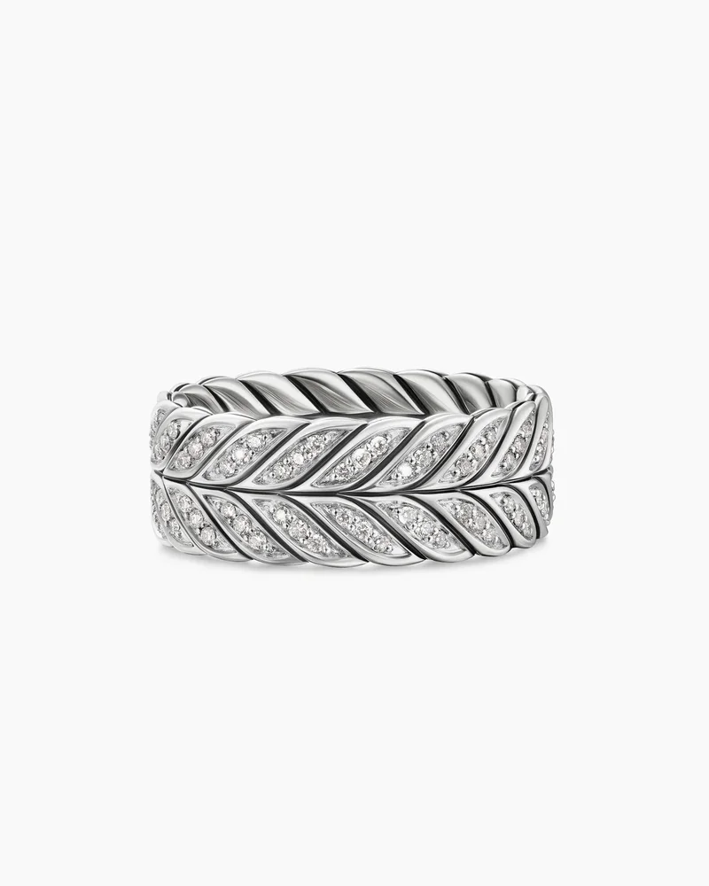 Chevron Pave Band Ring 9mm