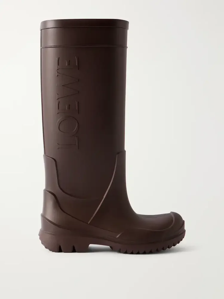 Storm logo-embossed rubber knee boots