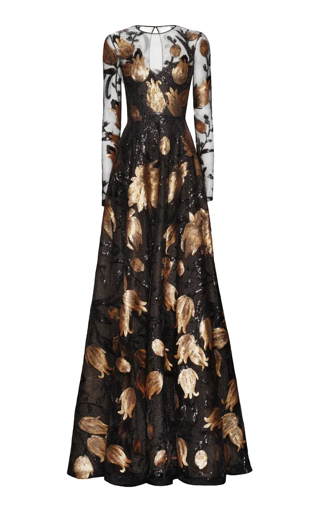 Sequined Lace Gown