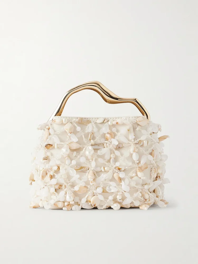 Solene mini bead-embellished clutch