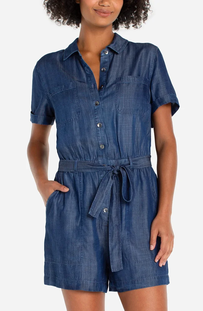 The Going Places Gauze Tie-Shoulder Romper - Summer Tie Dye