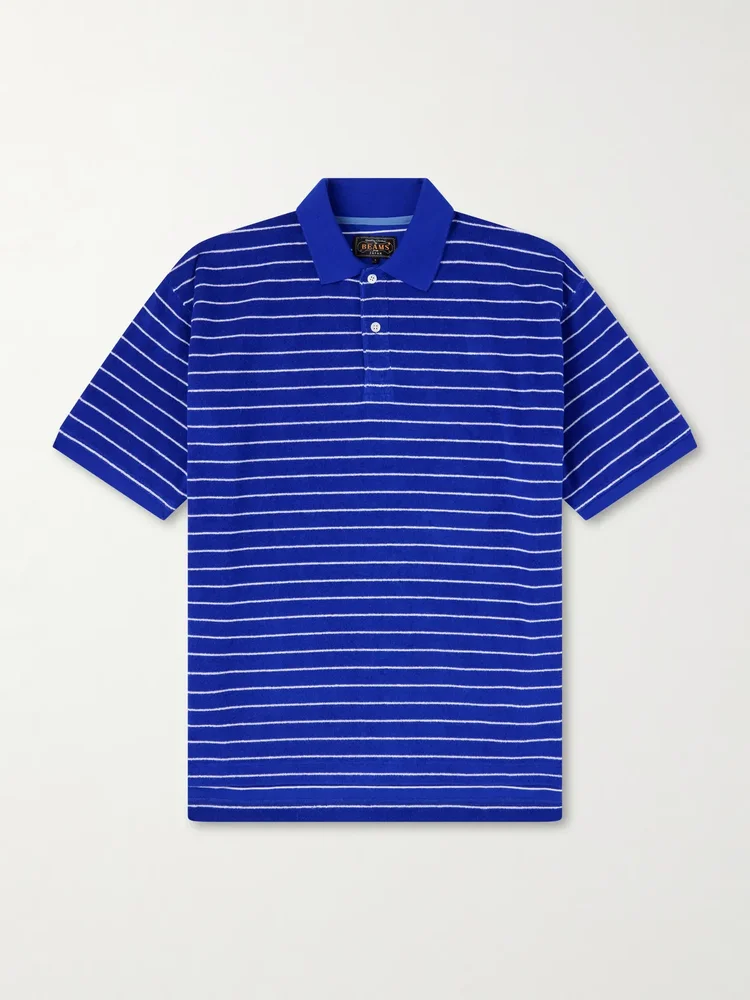 Striped Cotton-Blend Terry Polo Shirt