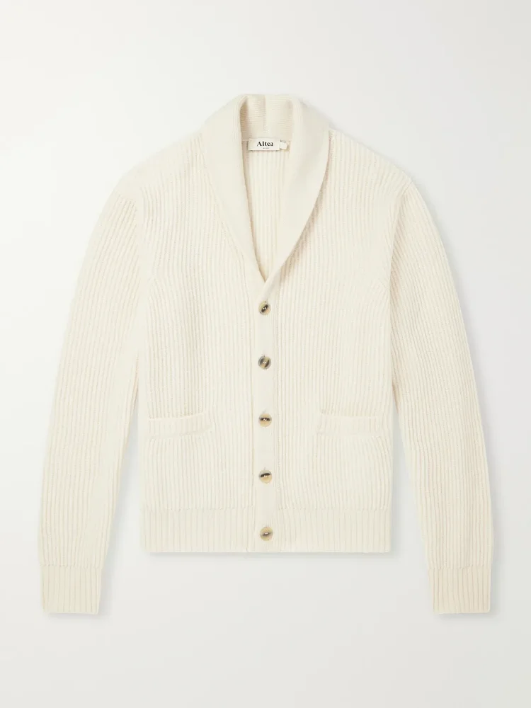 Ribbed Virgin Wool Cardigan