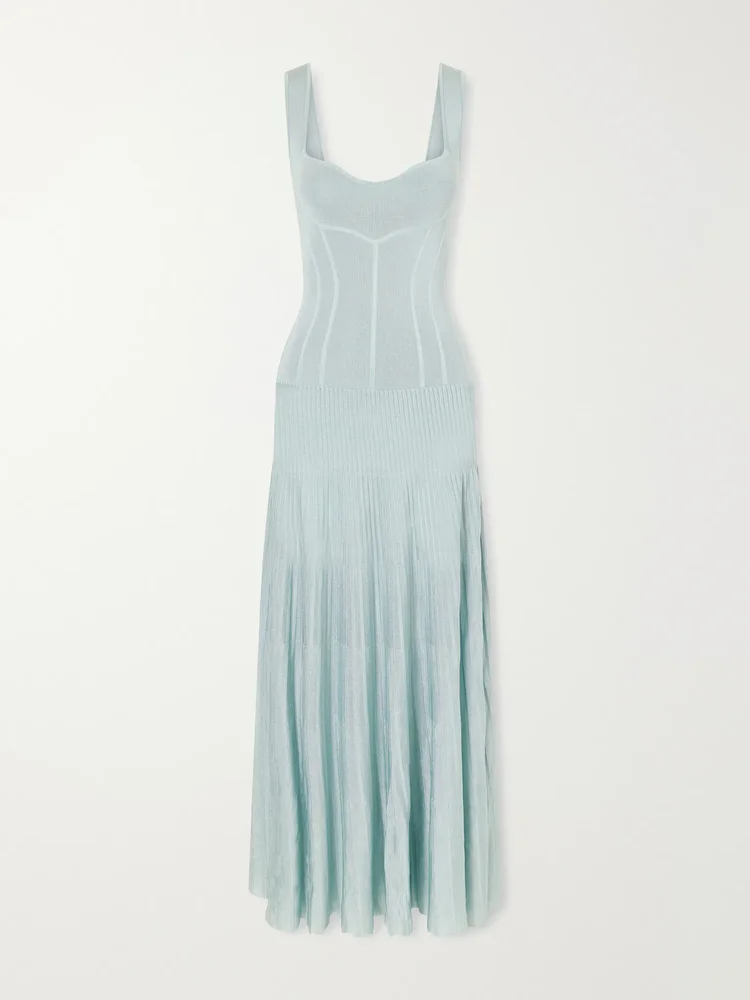 Aurelia ribbed woven gown