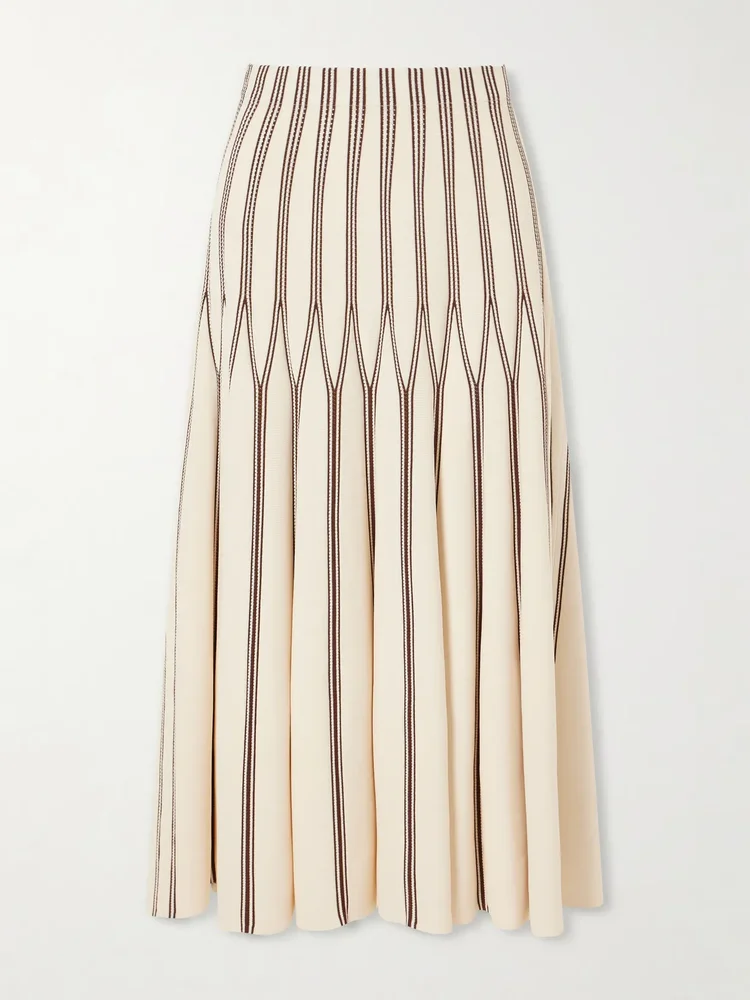valiant striped knitted midi skirt