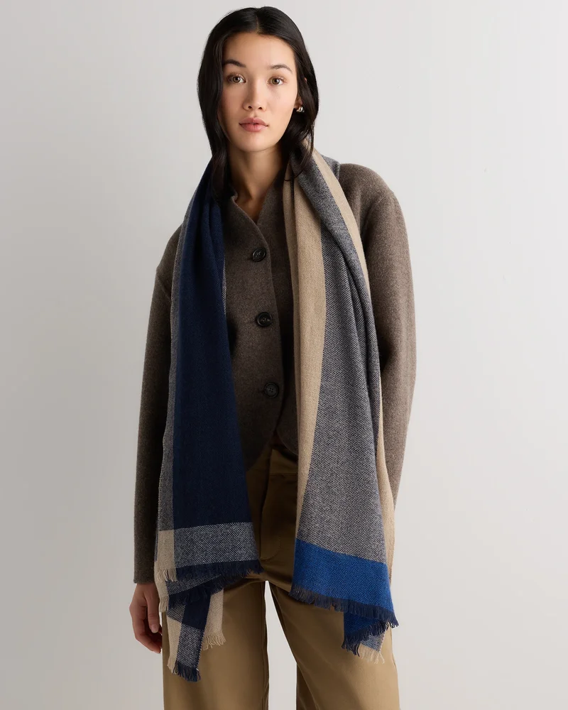 Chambray Colorblock Cashmere Woven Scarf