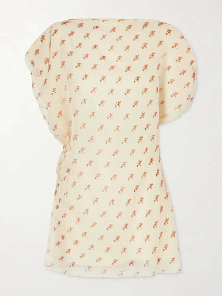 Erin floral-print silk-organza mini dress