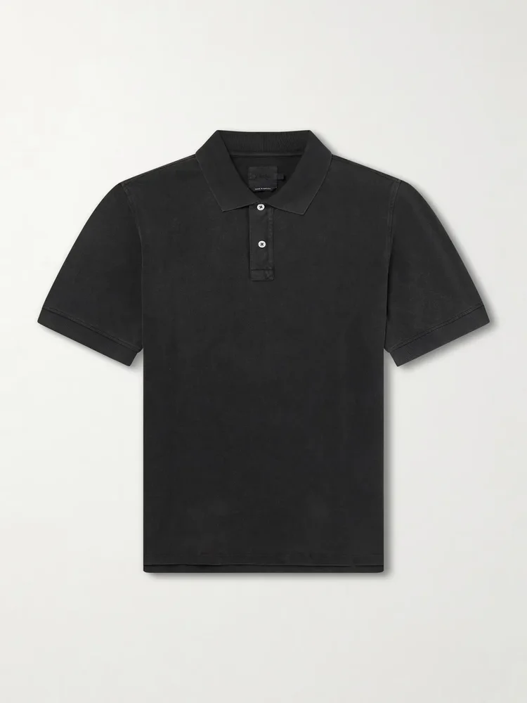 Stone-Washed Cotton-Piqué Polo Shirt