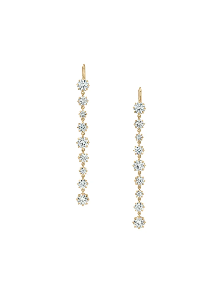Josephine Rivière Earrings in Moissanite, Gold Vermeil