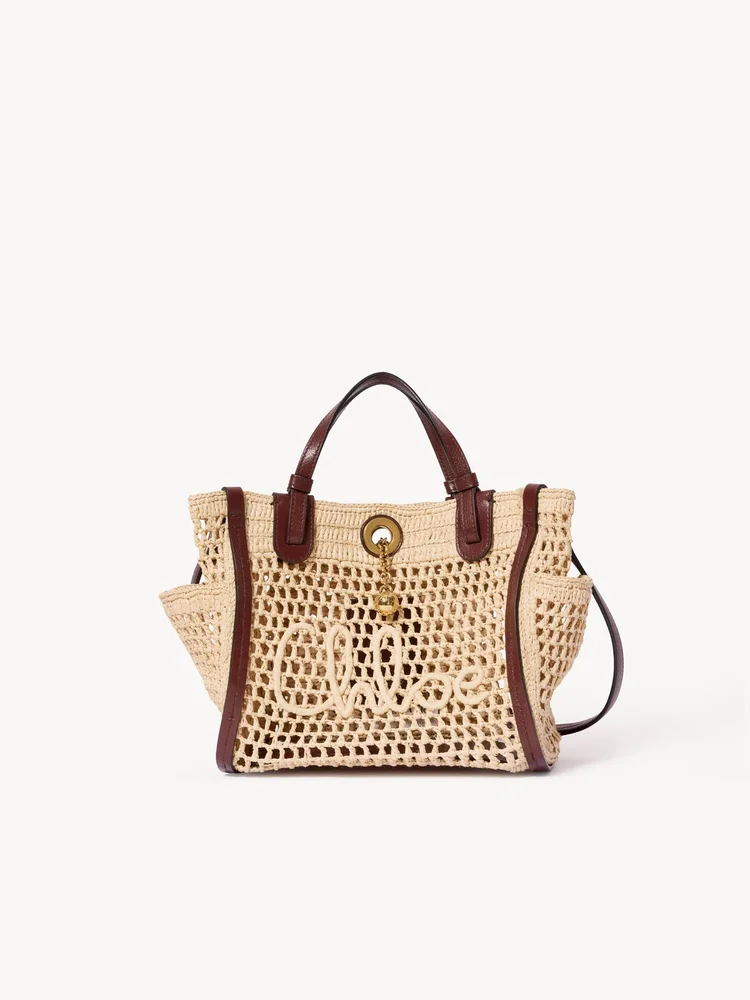 Small Chloé Iconic double carry bag in raffia